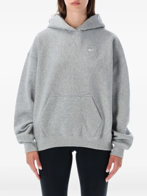 Nike Studio logo-embroidered pouch-pocket hoodie Grey IO2105