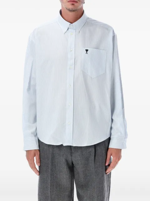 AMI Paris Ami de Coeur striped shirt White HSH822CO0087