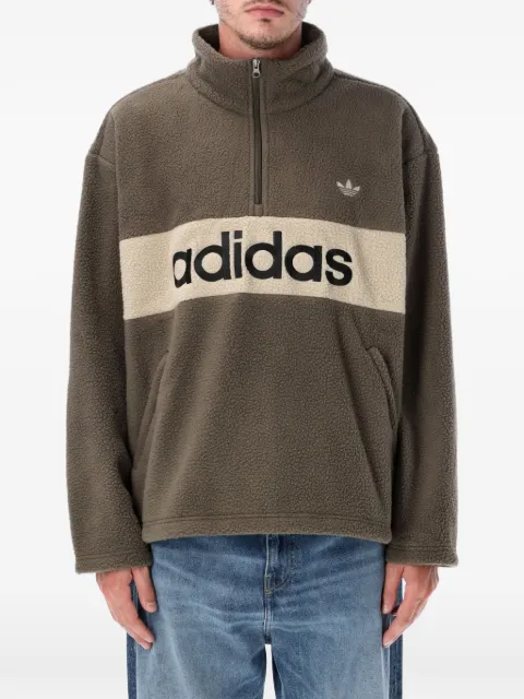 adidas logo-print fleece sweater Green IB6906