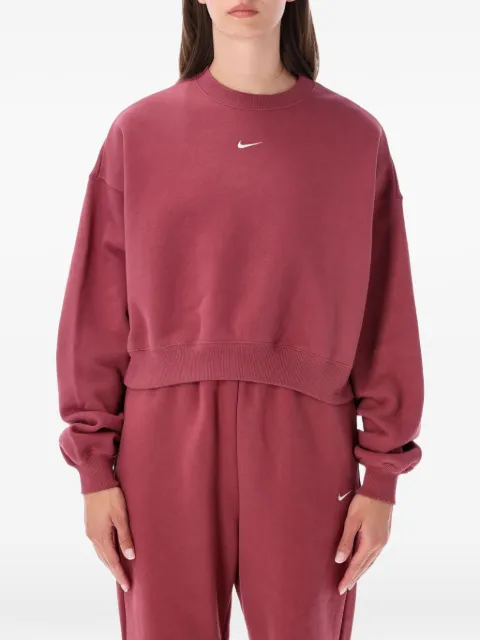 Nike studio fleece medium weight oversized cropped crew Pink IM8497