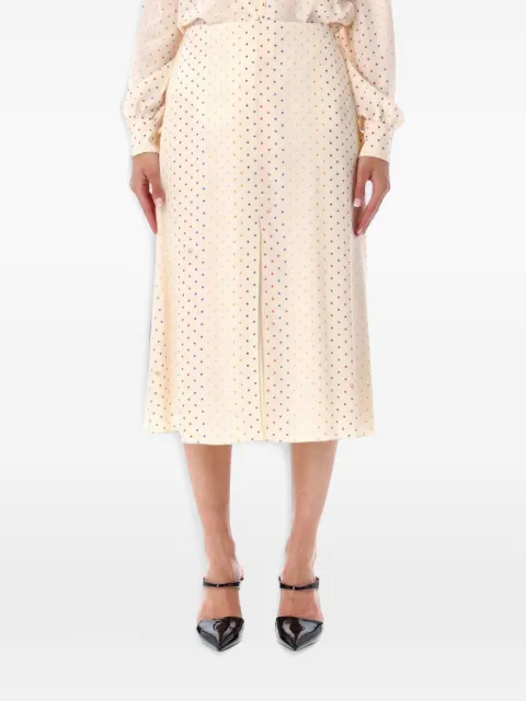 Valentino Garavani midi star-print vLogo skirt Neutrals 9B3RAF67ABT
