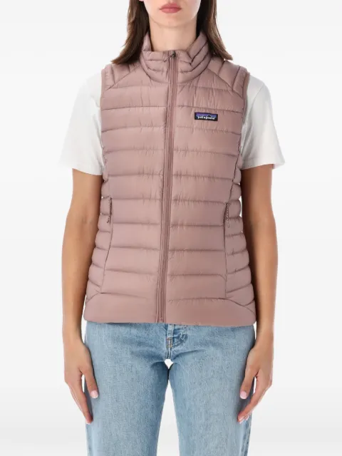 Patagonia Sweater logo-patch down vest Pink 84629