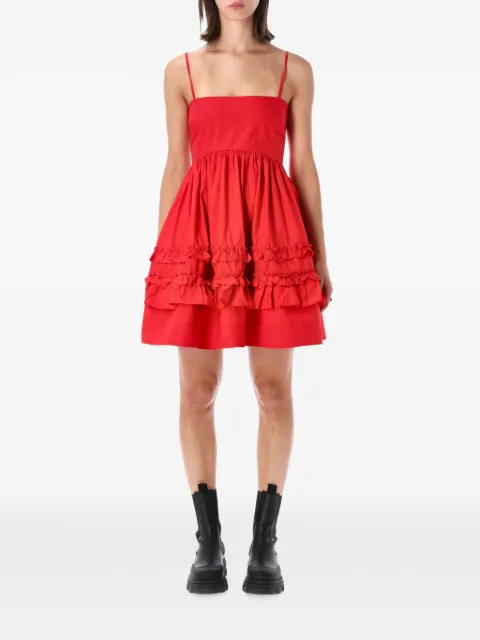 GANNI dress in red cotton Red A10307056479