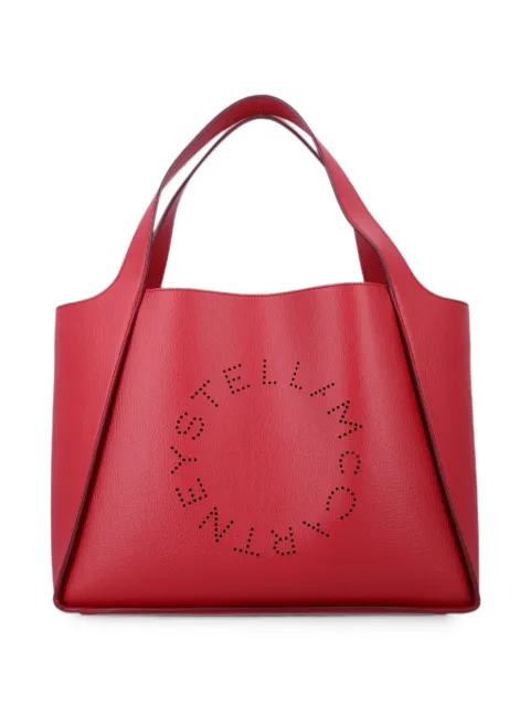 Stella McCartney perforated-logo tote bag Red 502793WP066