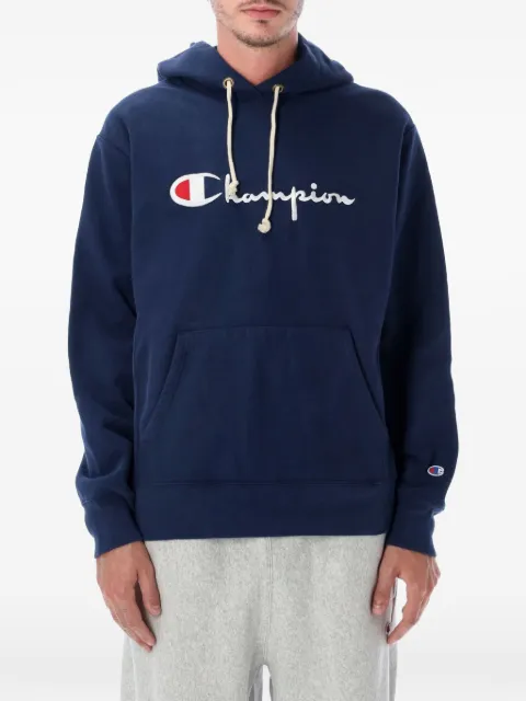 Champion logo-embroidered drawstring hoodie Blue 222568