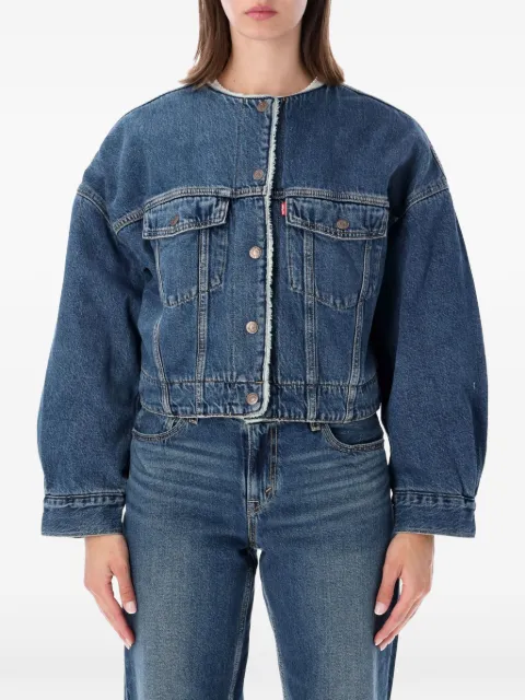 Levi's faux-shearling-trim cropped denim jacket Blue 0088Z