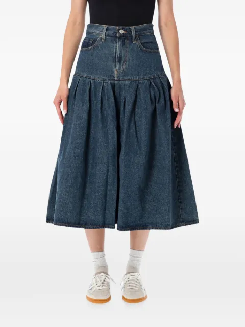 Levi's Yoked Pleated denim midi skirt Blue 0089T