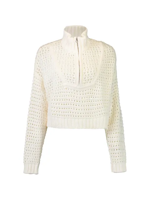 STAUD open-knit quarter-zip sweater White R26P3132CA