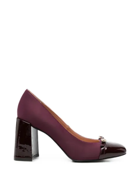 Love Moschino square-toe heart-detail pumps Purple JA10319G1PIM2