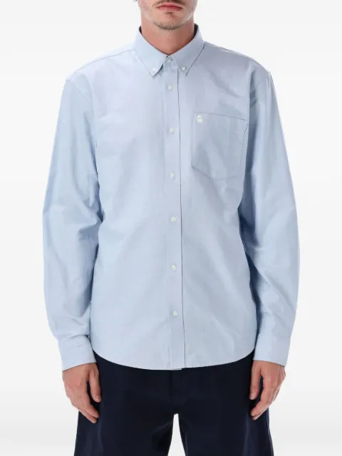 Carhartt WIP logo-embroidered button-down shirt Blue I030799