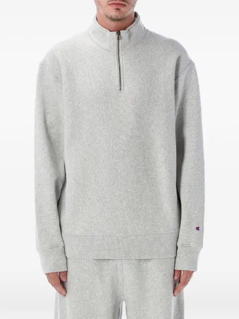 Champion logo-patch quarter-zip sweater Grey 222572