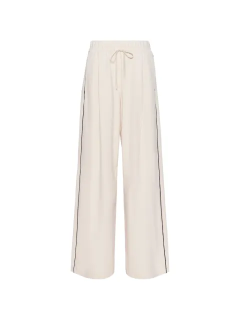 Weekend Max Mara tie-waist side-stripe trousers White 2625786021600
