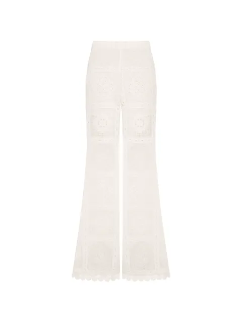 ZIMMERMANN Aster embroidered palazzo pants Neutrals 8518PSS261