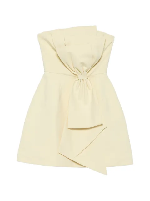 Leen Moughrabi Soeur bow-detail strapless mini dress Yellow LMBOWSOEUR