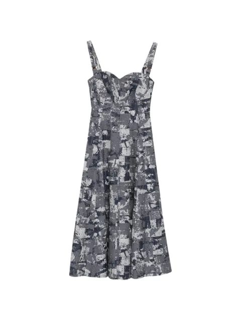 Leen Moughrabi Grace sweetheart-neckline A-line midi dress Blue LMEMEATSWGRACE014