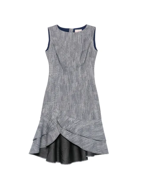 Leen Moughrabi Sienna asymmetric boat-neck midi dress Blue LMEMEATSWSIENNA008