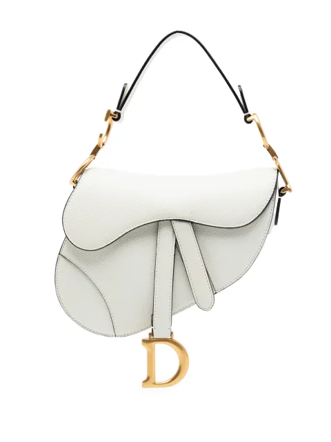 Christian Dior Pre-Owned 2020 Mini Grained Calfskin Saddle Bag satchel White KYD2EIG4BB63ZR6J