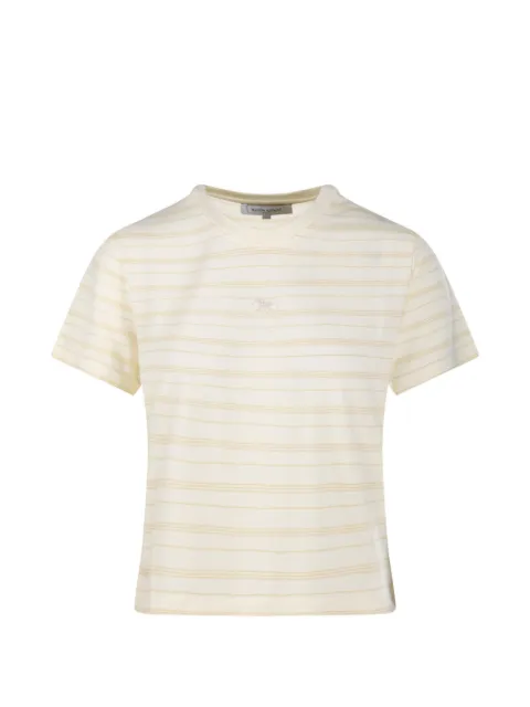 Maison Kitsuné striped logo-embroidered T-shirt Neutrals QW00105KJ7034