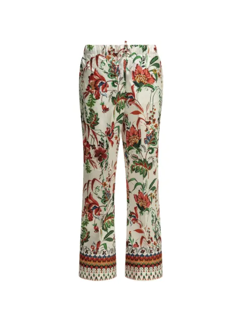 Samantha Sung floral-print silk trousers White PIGIAMAPANTASIANBOTANICWHITE