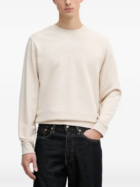 GUESS USA logo-embroidered sweatshirt Neutrals M6GQ07K3045
