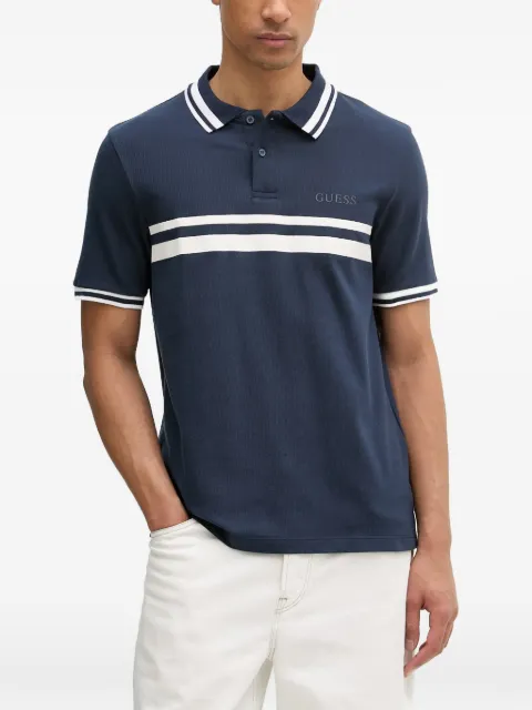 GUESS USA striped-detail polo shirt Blue Z6GP04K3207