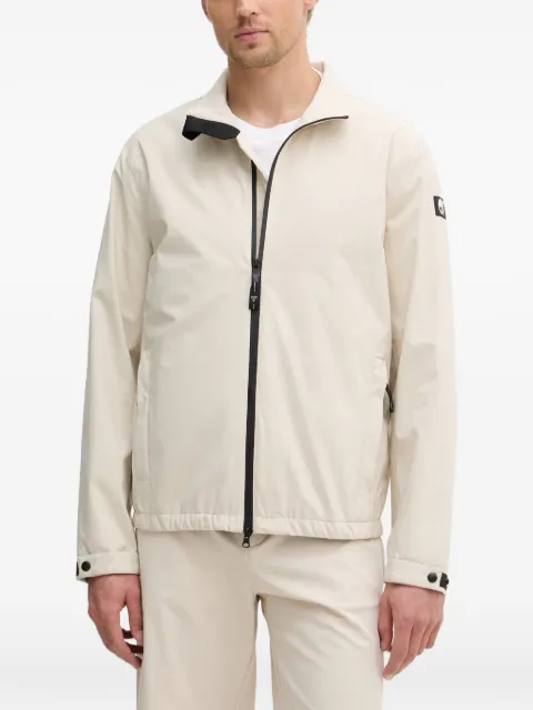 GUESS USA logo-patch zip-up windbreaker Neutrals M6GL36W2166