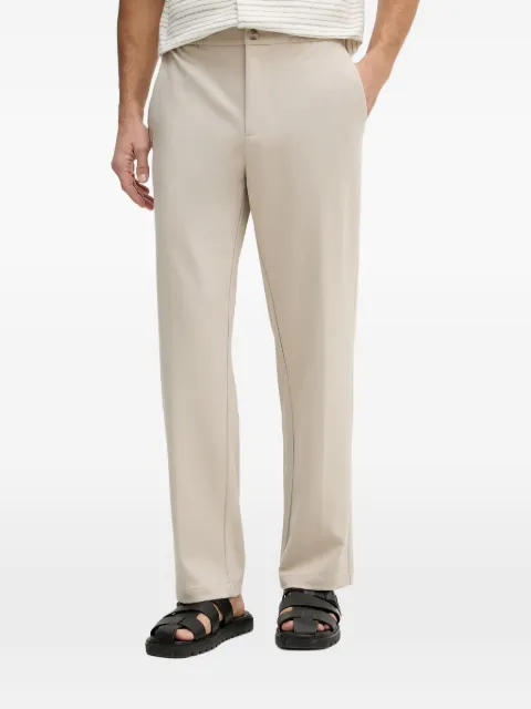 GUESS USA logo-plaque straight-leg trousers Neutrals M6GB08K3198