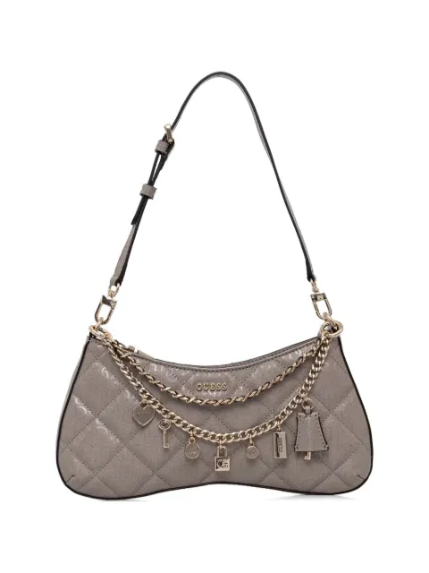 GUESS USA Libby quilted charm-embellished shoulder bag Grey HWGG9912180