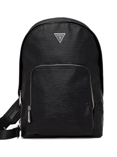 GUESS USA Milano logo-plaque textured backpack Black HMMIPWP6202