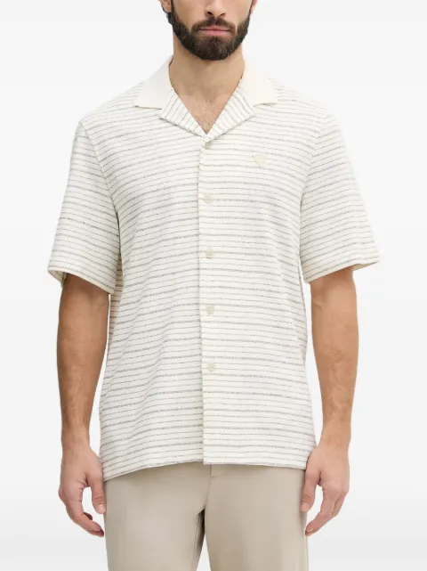 GUESS USA striped camp-collar shirt White M6GP12K3105