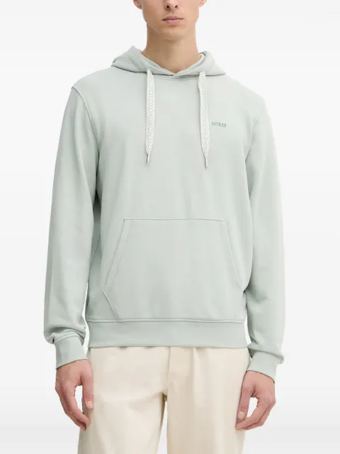 GUESS USA logo-embroidered drawstring hoodie Green M6GQ06K3011