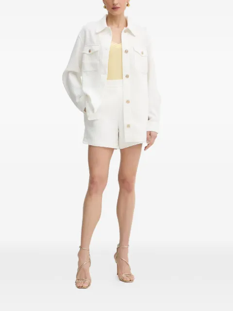 GUESS USA tweed frayed-hem tailored shorts White W6GD25W1807