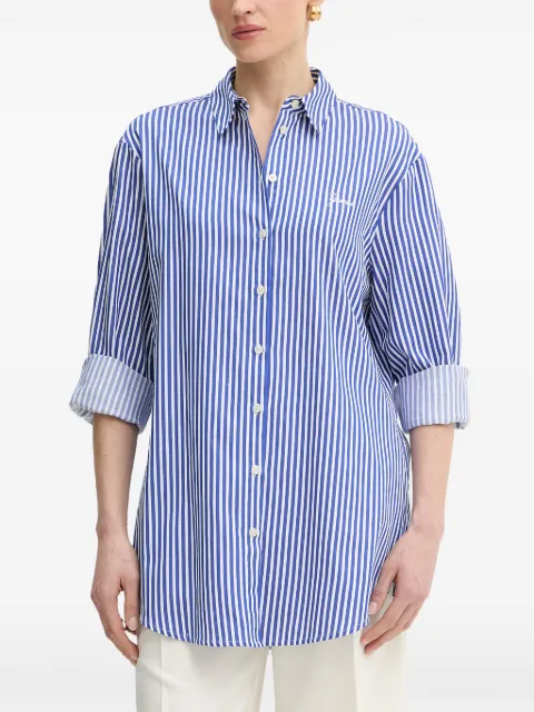 GUESS USA striped logo-embroidered shirt Blue W6GH39W1849