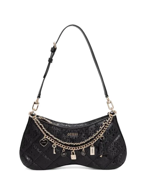 GUESS USA Libby quilted charm-detail shoulder bag Black HWGG9912180
