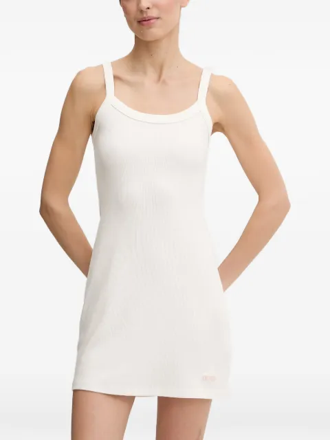 GUESS USA Stella ribbed-knit scoop-neck mini dress White V6GK11K3181