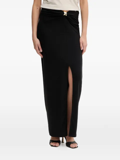 GUESS USA ruched front-slit skirt Black W6GD15K2936