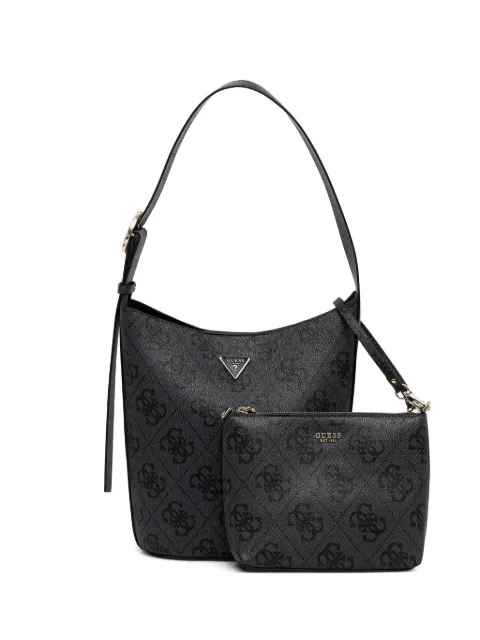 GUESS USA monogram-print logo-plaque tote bag Black HWOS6974040