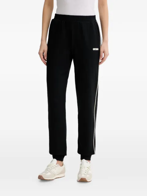 GUESS USA logo-patch side-stripe track pants Black V6GB15K3506