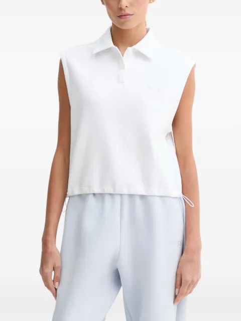 GUESS USA drawstring-hem sleeveless polo shirt White V6GP02K2956