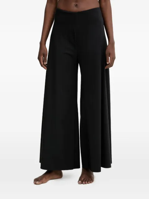 GUESS USA Gaia logo-patch palazzo pants Black E6GB06KG272