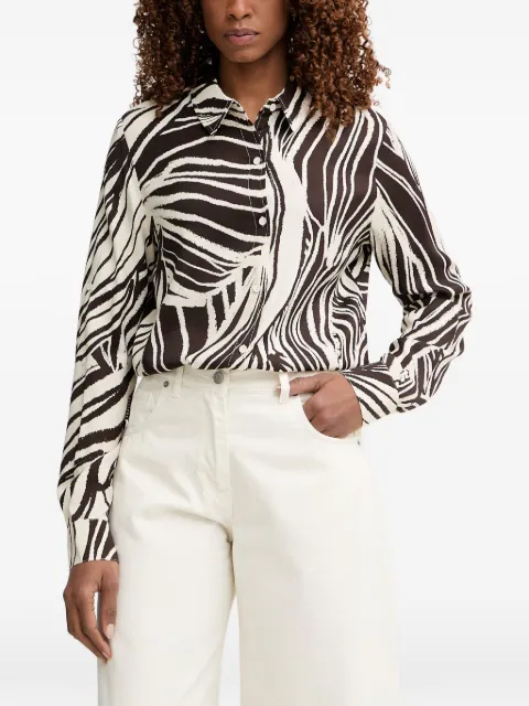 GUESS USA Bastienne zebra-print long-sleeve shirt Brown W6GH52W1975