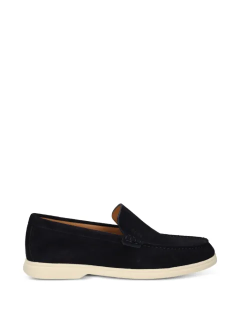 BOSS suede loafers with embossed logo Blue 50543083