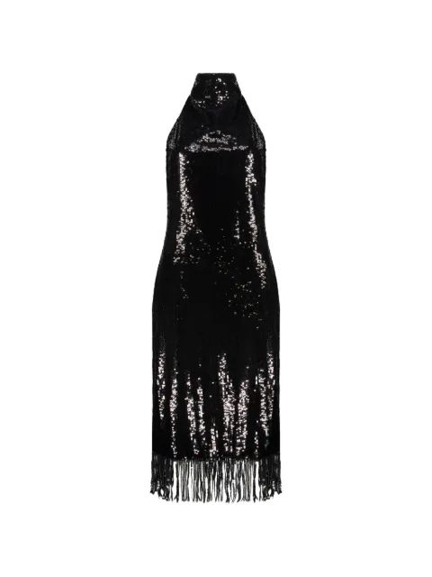 Ellery sequin-embellished fringed mini dress Black 10546870999