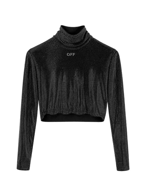 Off-White Bling Sec Skin embellished cropped top Black OWAO189T22JER0021000