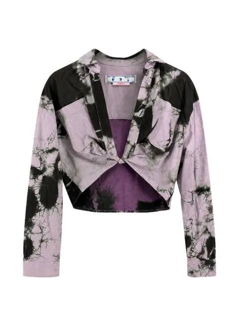 Off-White tie-dye twist-front blouse Purple CHOWOS00972