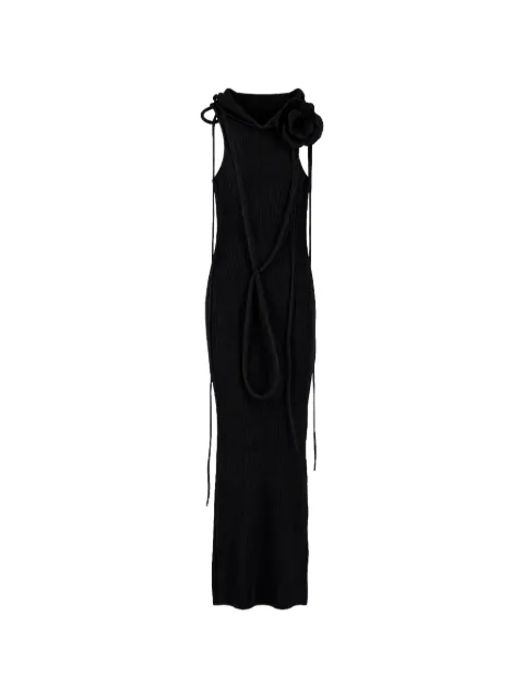 Off-White Peony cut-out ribbed dress Black CHOWOS01021