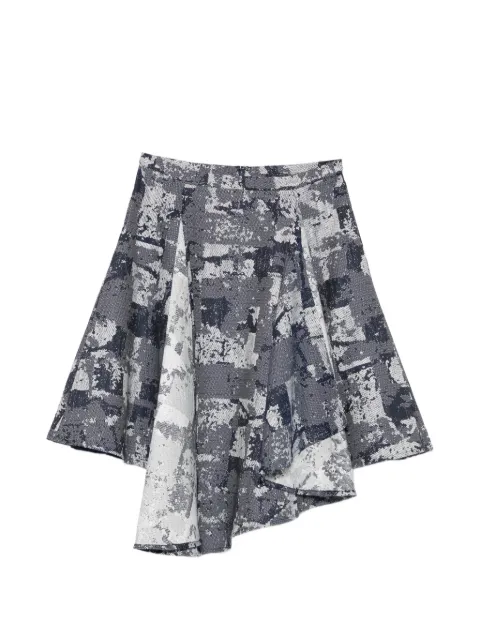 Leen Moughrabi Isla asymmetric abstract-print mini skirt Blue LMEMEATSWISLASKIRT011