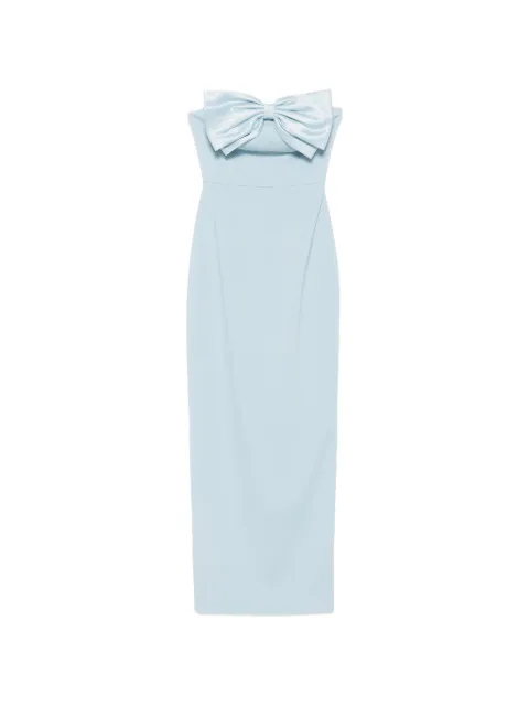 Leen Moughrabi Angelique oversized-bow bandeau maxi dress Blue LMBOWANGELIQUE