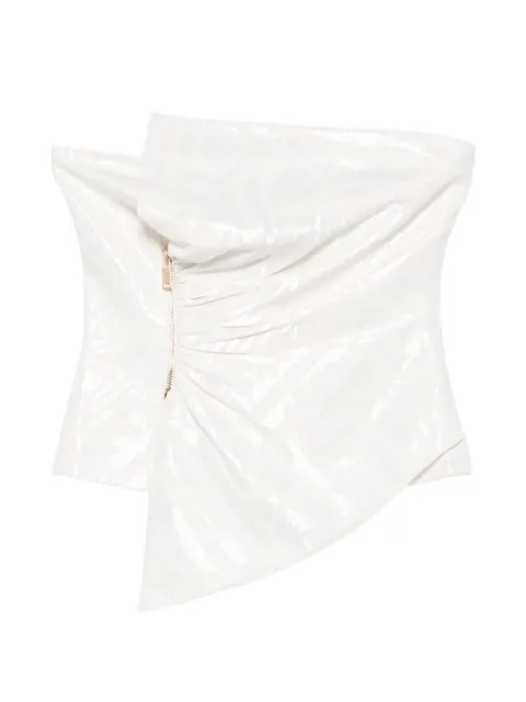 Leen Moughrabi Noor asymmetric jacquard top White LMEMEATSWNOORTOP005