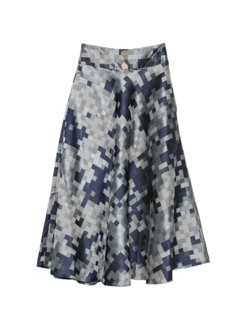 Leen Moughrabi Evelyn A-line midi skirt Blue LMEMEATSWEVELYNSKIRT002